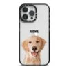 Pet Portrait IPhone Case -Wrap & Case Store Pet Portrait iPhone 14 Pro Max Black Impact Case on Silver phone