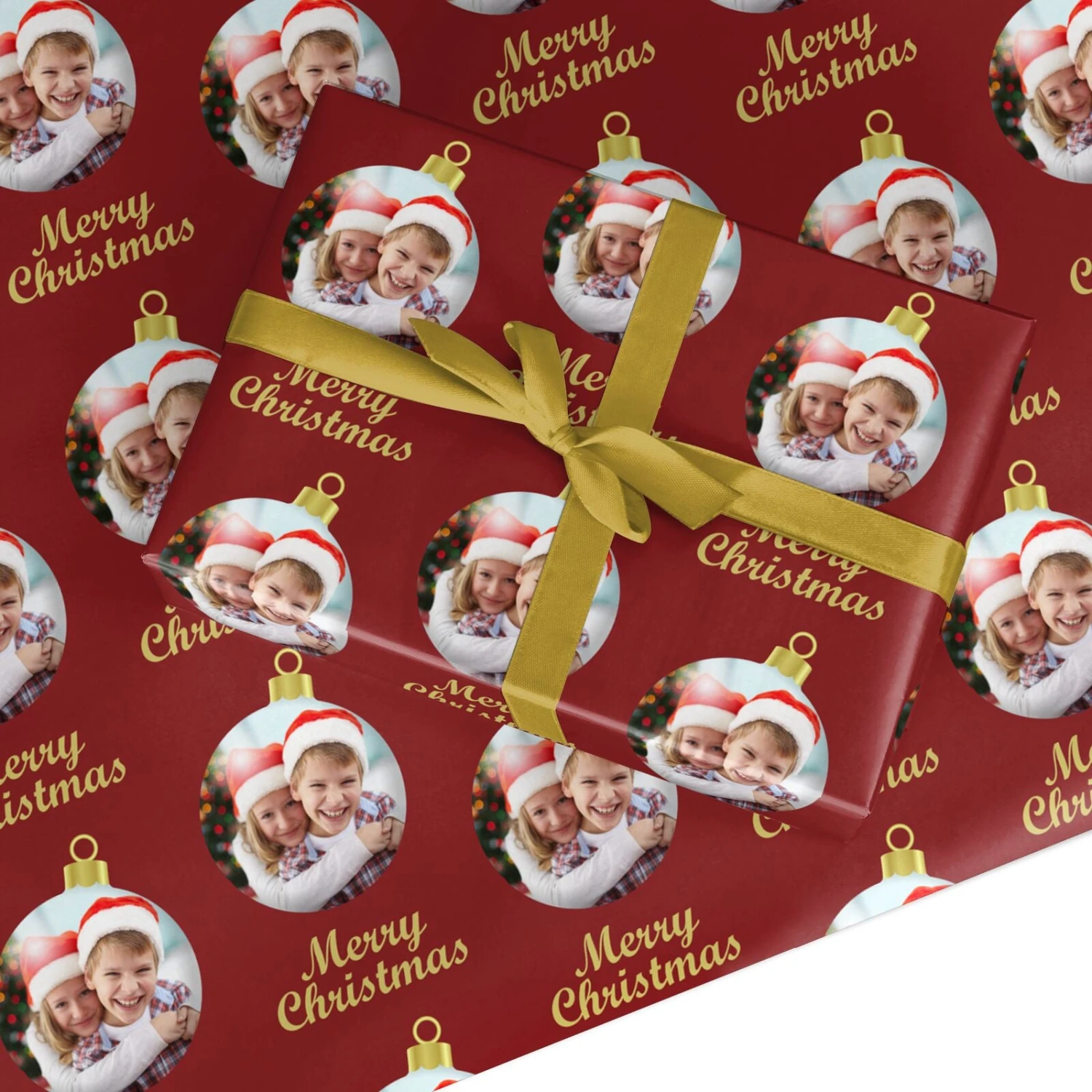Photo Christmas Bauble Wrapping Paper