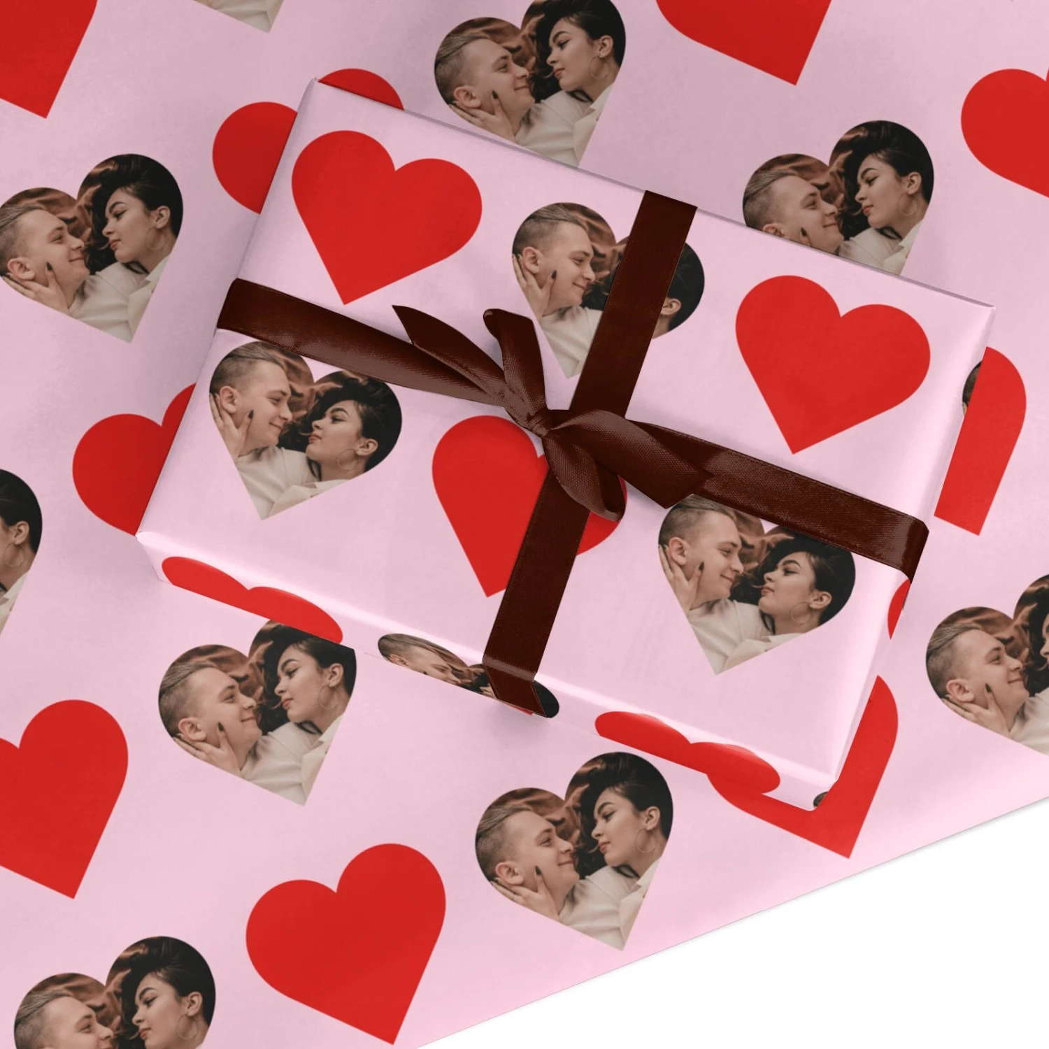 Photo Heart Valentine Wrapping Paper