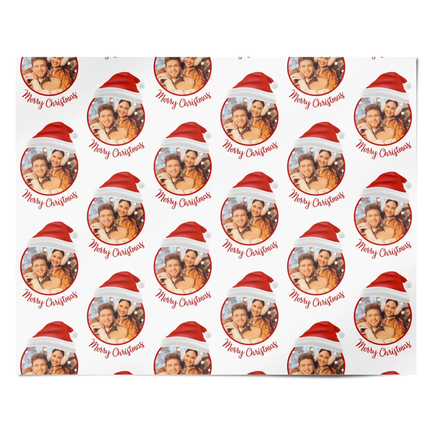 Photo Santa Hat Christmas Wrapping Paper - Image 4