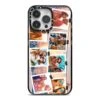 Photo Upload Montage IPhone Case -Wrap & Case Store Photo Upload Montage iPhone 14 Pro Max Black Impact Case on Silver phone
