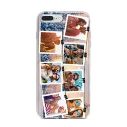 Photo Upload Montage IPhone Case -Wrap & Case Store Photo Upload Montage iPhone 7 Plus Bumper Case on Silver iPhone