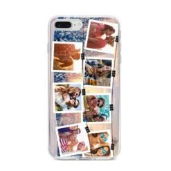 Photo Upload Montage IPhone Case -Wrap & Case Store Photo Upload Montage iPhone 8 Plus Bumper Case on Silver iPhone