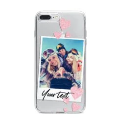 Photo With Text IPhone Case -Wrap & Case Store Photo with Text iPhone 7 Plus Bumper Case on Silver iPhone