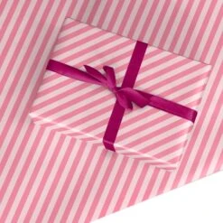 Pink Candy Stripe Wrapping Paper