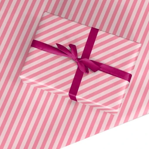Pink Candy Stripe Wrapping Paper