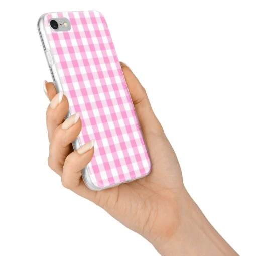 Pink Gingham Check IPhone Case - Image 13