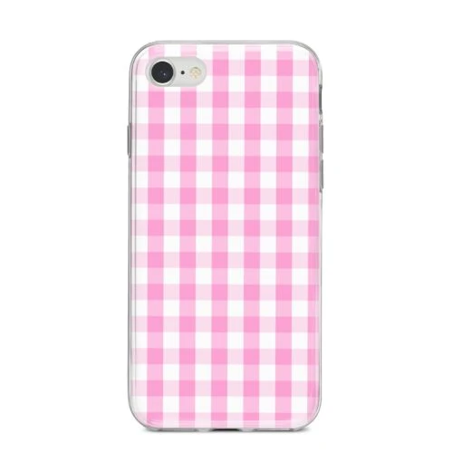Pink Gingham Check IPhone Case - Image 8