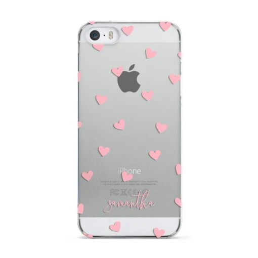 Pink Hearts With Custom Name IPhone Case - Image 3