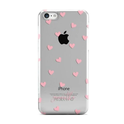 Pink Hearts With Custom Name IPhone Case - Image 2