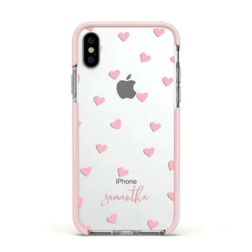 Pink Hearts With Custom Name IPhone Case - Image 19
