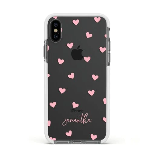 Pink Hearts With Custom Name IPhone Case - Image 18