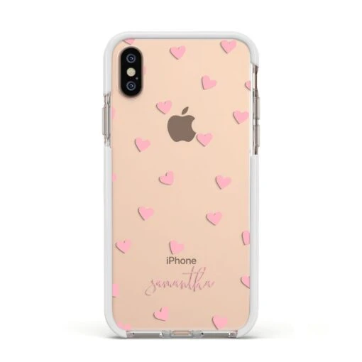 Pink Hearts With Custom Name IPhone Case - Image 17