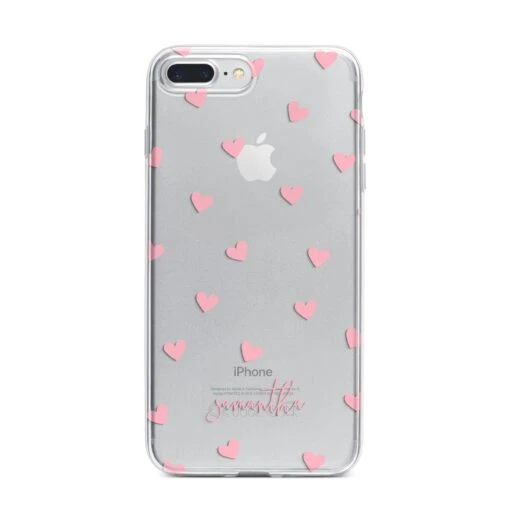 Pink Hearts With Custom Name IPhone Case - Image 14