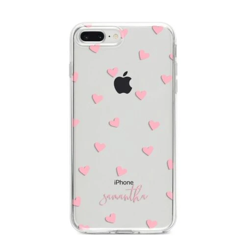 Pink Hearts With Custom Name IPhone Case - Image 10