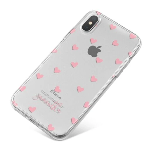 Pink Hearts With Custom Name IPhone Case - Image 7
