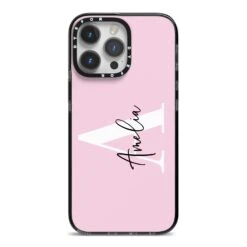 Pink Personalised Initial Name IPhone Case