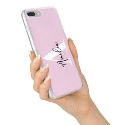 Pink Personalised Initial Name IPhone Case -Wrap & Case Store Pink Personalised Initial Name iPhone 7 Plus Bumper Case on Silver iPhone Alternative Image