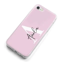 Pink Personalised Initial Name IPhone Case -Wrap & Case Store Pink Personalised Initial Name iPhone 8 Bumper Case on Silver iPhone Alternative Image