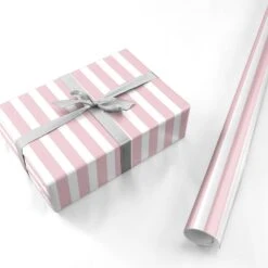 Pink Stripes Wrapping Paper -Wrap & Case Store Pink Stripes Personalised Wrapping Paper