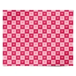 Pink And Red Checker Heart Wrapping Paper -Wrap & Case Store Pink and Red Checker Heart Personalised Wrapping Paper Alternative