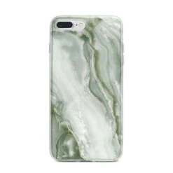 Pistachio Green Marble IPhone Case -Wrap & Case Store Pistachio Green Marble iPhone 7 Plus Bumper Case on Silver iPhone