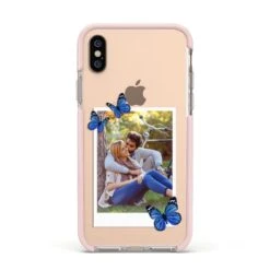 Polaroid Photo IPhone Case -Wrap & Case Store Polaroid Photo Apple iPhone Xs Impact Case Pink Edge on Gold Phone