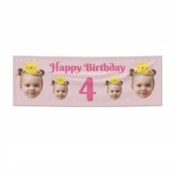 Princess Birthday Photo Face Banner