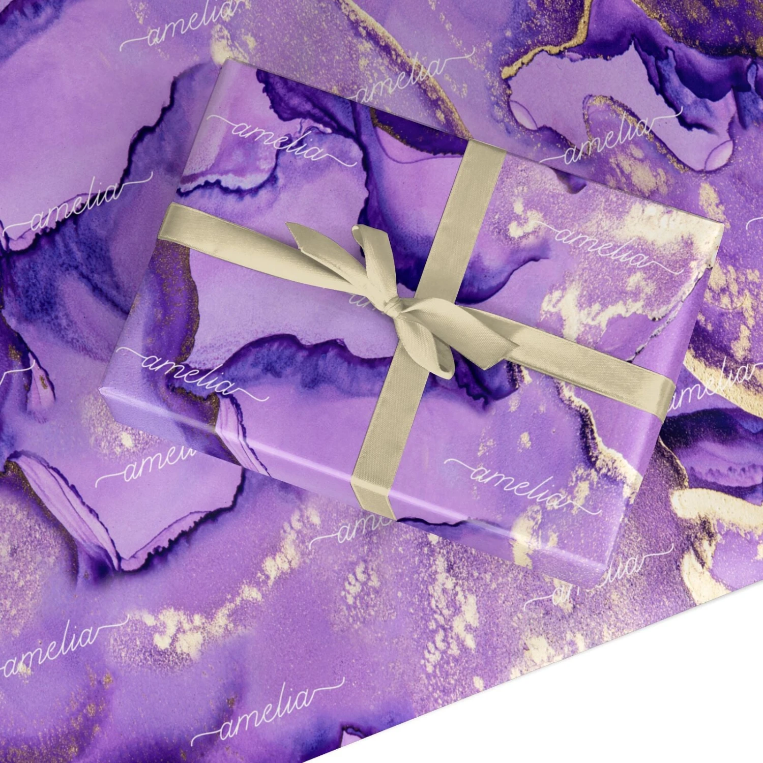Purple Marble Wrapping Paper