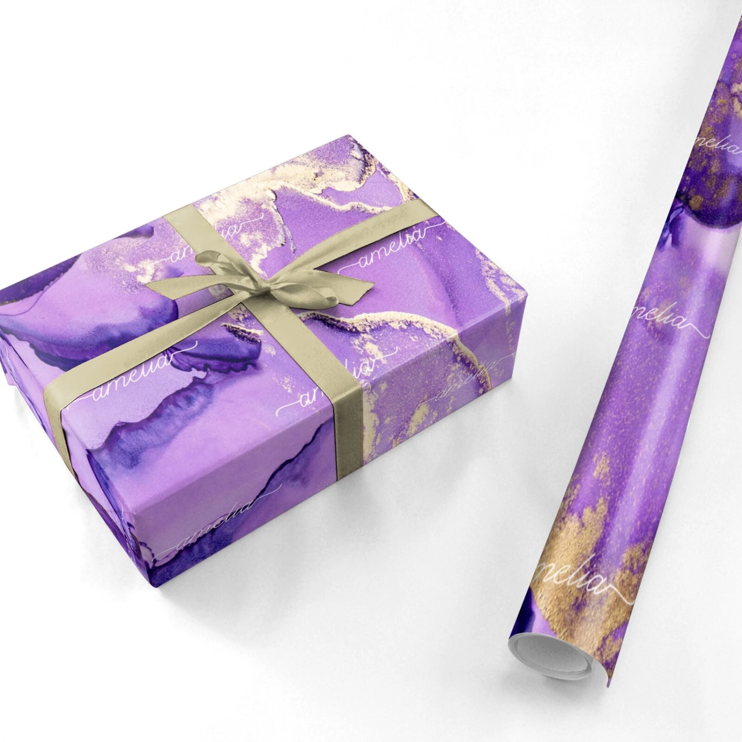 Purple Marble Wrapping Paper - Image 3