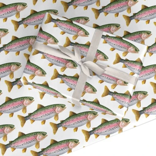 Rainbow Trout Pattern Wrapping Paper - Image 2