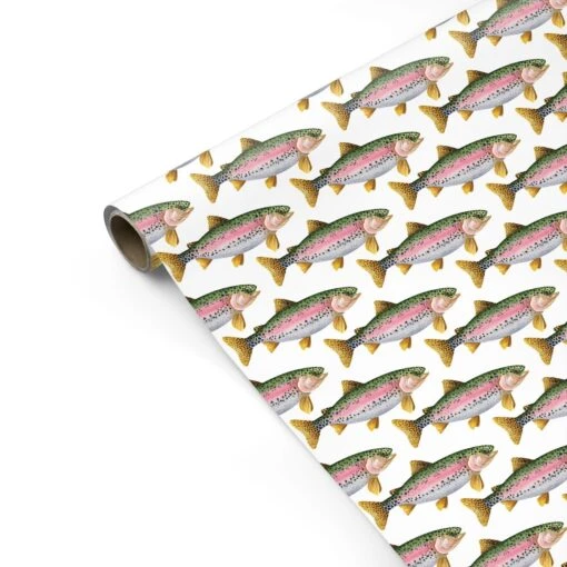 Rainbow Trout Pattern Wrapping Paper - Image 3