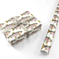 Rainbow Trout Pattern Wrapping Paper -Wrap & Case Store Rainbow Trout Pattern Wrapping Paper Personalised Wrapping Paper