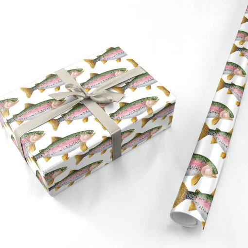 Rainbow Trout Pattern Wrapping Paper - Image 4