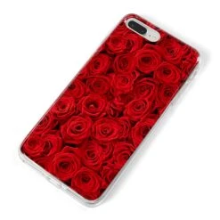Red Rose IPhone Case -Wrap & Case Store Red Rose iPhone 8 Plus Bumper Case on Silver iPhone Alternative Image