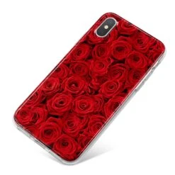 Red Rose IPhone Case -Wrap & Case Store Red Rose iPhone X Bumper Case on Silver iPhone