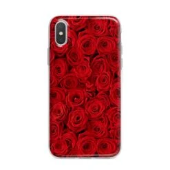 Red Rose IPhone Case -Wrap & Case Store Red Rose iPhone X Bumper Case on Silver iPhone Alternative Image 1