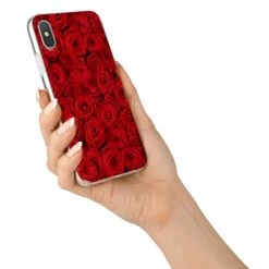 Red Rose IPhone Case -Wrap & Case Store Red Rose iPhone X Bumper Case on Silver iPhone Alternative Image 2