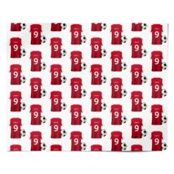 Red White Personalised Football Shirt Wrapping Paper -Wrap & Case Store Red White Personalised Football Shirt Personalised Wrapping Paper Alternative