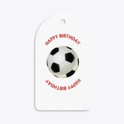 Red White Striped Personalised Football Shirt Gift Tags -Wrap & Case Store Red White Striped Personalised Football Shirt Arched Rectangle Gift Tag Back