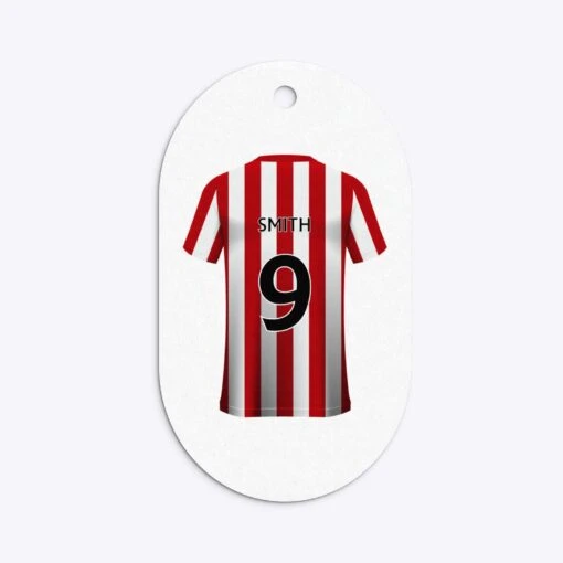 Red White Striped Personalised Football Shirt Gift Tags - Image 10