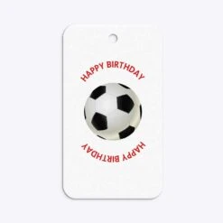 Red White Striped Personalised Football Shirt Gift Tags -Wrap & Case Store Red White Striped Personalised Football Shirt Rounded Rectangle Gift Tag Back