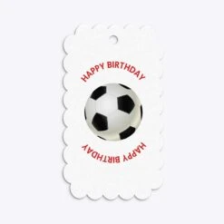 Red White Striped Personalised Football Shirt Gift Tags -Wrap & Case Store Red White Striped Personalised Football Shirt Scalloped Gift Tag Back