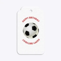 Red White Striped Personalised Football Shirt Gift Tags -Wrap & Case Store Red White Striped Personalised Football Shirt Two Tier Rectangle Gift Tag Back