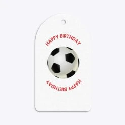 Red And Black Stripes Personalised Football Shirt Gift Tags -Wrap & Case Store Red and Black Stripes Personalised Football Shirt Arched Rectangle Gift Tag Back