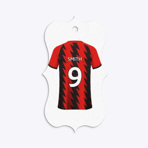 Red And Black Stripes Personalised Football Shirt Gift Tags - Image 14