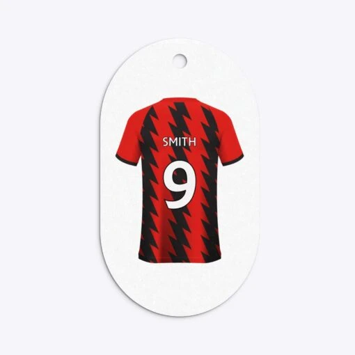 Red And Black Stripes Personalised Football Shirt Gift Tags - Image 10