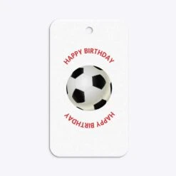 Red And Black Stripes Personalised Football Shirt Gift Tags -Wrap & Case Store Red and Black Stripes Personalised Football Shirt Rounded Rectangle Gift Tag Back