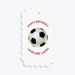 Red And Black Stripes Personalised Football Shirt Gift Tags -Wrap & Case Store Red and Black Stripes Personalised Football Shirt Scalloped Gift Tag Back