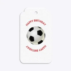 Red And Black Stripes Personalised Football Shirt Gift Tags -Wrap & Case Store Red and Black Stripes Personalised Football Shirt Two Tier Rectangle Gift Tag Back